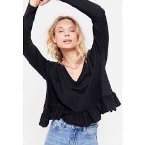 NWT Black long sleeve Baby Doll Tee